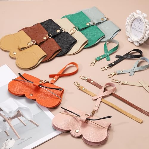uxcell Soft Leather Sunglasses Bag, Portable Glasses Case Sunglass Holder Pouch Artificial Leather - color: Black