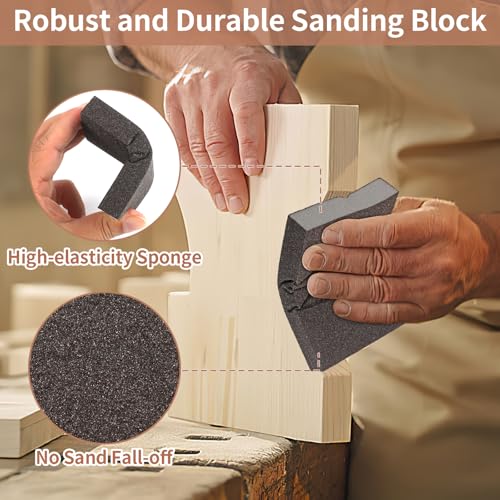 8 Pack Sanding Sponge Block, Wet Dry Sandpaper Sand Paper for Drywall Wood | 120 Grit, Washable & Reusable for Wall Metal Glasses Furniture - size: 120 Grit