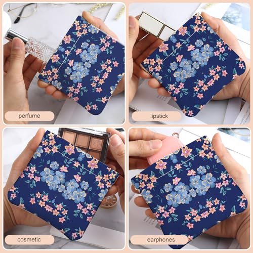 2Pcs PU Leather Small Squeeze Coin Purse Pouch Mini coin Bag Unique And Cute Wallet Cosmetic Bags Change Bag For Women Girls Men （Blue and white flowers - color: Blue and white flowers