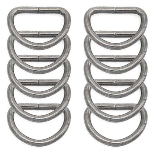 CRAFTMEMORE 10 Sets Gunmetal Snap Hooks Lobster Clasp Black Swivel Push Gate Fashion Clips with D Rings Craft FSD1 (3/4 Inch) - color: Gunmetal, size: 3/4 inch