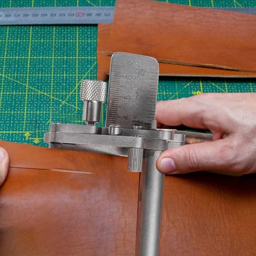 JOJOCY Leather Strap Cutter, Universal Strip Strap Cutter Adjustable Cutting Width & Thicknesses Leather Handcraft Tool Wooden Handles for Making Belts, Straps, Bag Straps