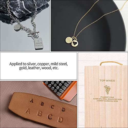 Metal Stamping Kit, Complete Jewelry Making Stamping Tools with 6mm Font Uppercase, Number Punches & 3mm Lowercase Letter, Metal Stamping Jig, Hammer and Steel Bench Block | with 6mm Font Uppercase, Number Punches & 3mm Lowercase Letter, Jig, Hammer and B