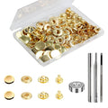 BetterJonny 24 Sets Heavy Duty Leather Snap Fasteners Kit, 15mm Metal Snap Buttons Press Studs Leather Rivets Snaps with 4 Setter Tools for Clothes Bracelet Jackets Jeans Gold - color: Gold, size: 15mm
