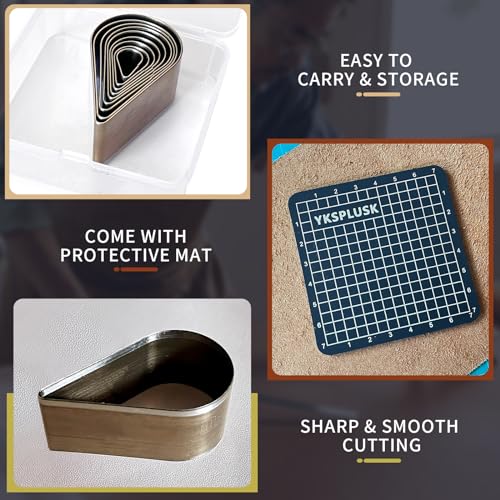9 Pcs Leather Hole Cutter Set, 9 Sizes Teardrop Shaped Cutting Dies Tool, Cutting Mold Punching Die Set for DIY Craft, Leather Cutter Hollow Punching with Box - style: 9 Pcs Teardrop