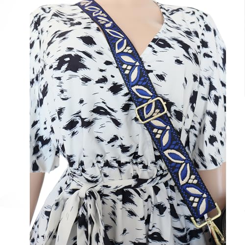1.5" Wide Purse Strap Adjustable Replacement Gold Hardware Long Crossbody Bag Strap for Thick Shoulder Bags Canvas Handbags Straps - color: Gold hardware-311