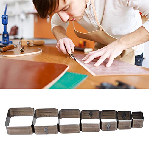 7Pcs Hollow Punch Cutter Set, Square Leather Punch Die Cutter Tools Cutting Molds for Handmade DIY Leather Craft 20 25 30 35 40 45 55mm - color: #1