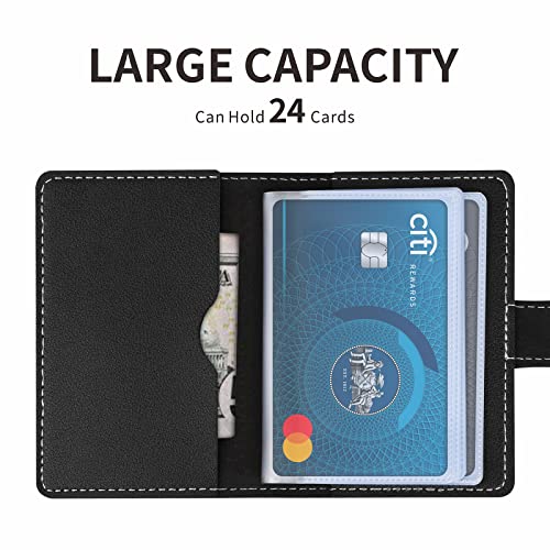 2 Pcs Credit Card Holder and business card holder，Sd Card Holder Each Has 26 Card Organizers, 2024 New Credit Card Holders book for Men and Women. - color: Green+pink