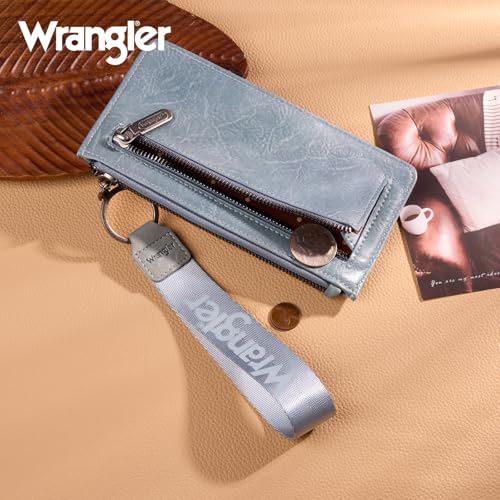 X Wrangler Western Wallet for Women Card Cases & Money Organizers Wristlet Wallet with Zipper Pocket - color: 1-Jean