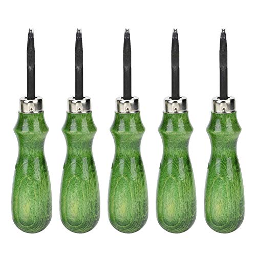 Leather Edge Beveler, Comfortable Hand Grip, 5 Types Precision Tool, Alloy Steel Construction Handles 0.4-4.5mm Leather Thickness, for Leather Crafters, DIY Enthusiasts, Shoe Repai