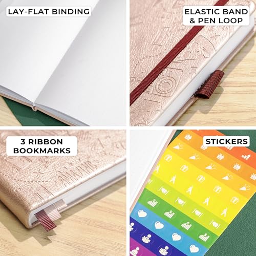 Clever Fox Dotted Journal, Blank A5 Notebook, Project Planner, Rose Gold - color: Rose Gold