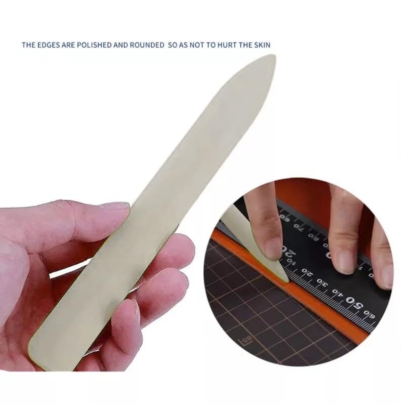 Bone Folder Set, 2 Piece Plastic Paper Creaser, Leather Burnishing Tool for Bookbinding, Card Making, Scrapbooking, Non Stick Scoring Craft Tools