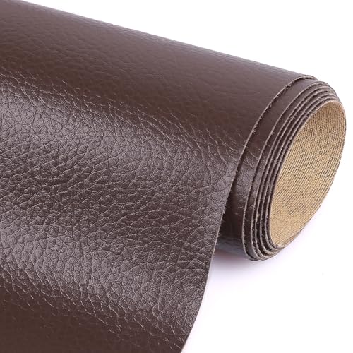 Marine Vinyl Upholstery Faux Leather Fabric, 2 Yards Coffee | Marine Grade Faux Leather Vinyl by the Yard, Waterproof, Soft & Durable, for Boat, Furniture Upholstery, DIY Sewing Crafts - color: Coffee, size: 2 Yards 55" x 72" (Pre-cut)