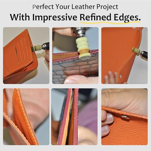 Leather Burnishing Bits for Rotary Tools – Precision Edge Finishing | For precision leather edge sanding and polishing with 600 & 1000 grit rubber bits.