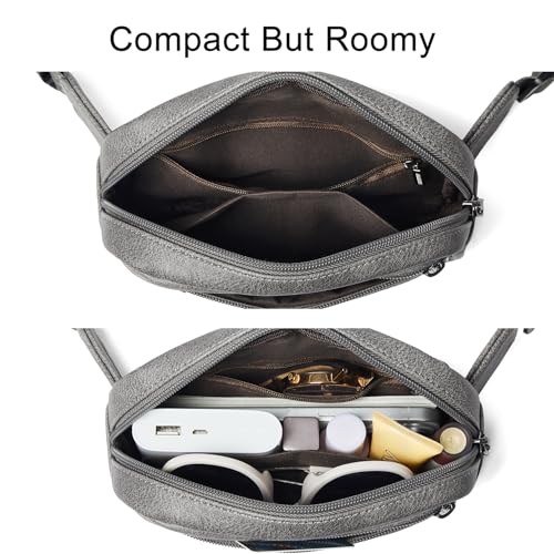 Leresas 2L Fanny Pack for Women Belt Bag Waist Purse Waist Bag Vegan Leather Fanny Pack Travel Waist Pouch Dark Grey - color: Dark Grey