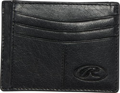 Rawlings | Men's Front Pocket Wallet Collection | Genuine Leather | Multiple Styles & Colors - color: Black | Cash Pocket