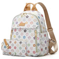Makes Mini Backpack for Women, Small Casual Backpacks Daily Travel Bag 2pcs | Small Bookbag,Work Travel School PU Leather Shoulder Bag Mochilas Para Mujer Rucksack Gifts for Lady Girls Mother Wife - color: Triwhite Flower