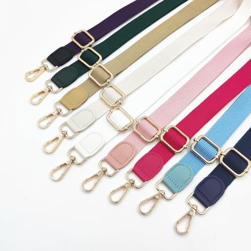 Adjustable Solid Color Purse Strap, 1inch Crossbody Strap Replacement for Women Men - color: Brown
