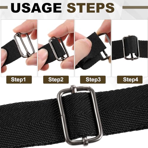 Tatuo 50 Pcs Slide Buckle 1 Inch Metal Tri-glide Slides Rectangle Buckle Adjustable for Fasteners, Strap, Backpack DIY(Black) - color: Black