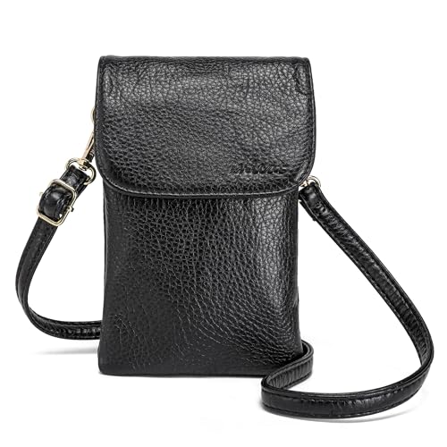 MINICAT Small Crossbody Bags for Women Vegan Leather Cross Body Phone Purse | Lightweight Cell Phone Wallet, Women's Shoulder Handbags, Mini Cross Body Bag for Woman Travel Shopping Everyday Daily Use - color: Black
