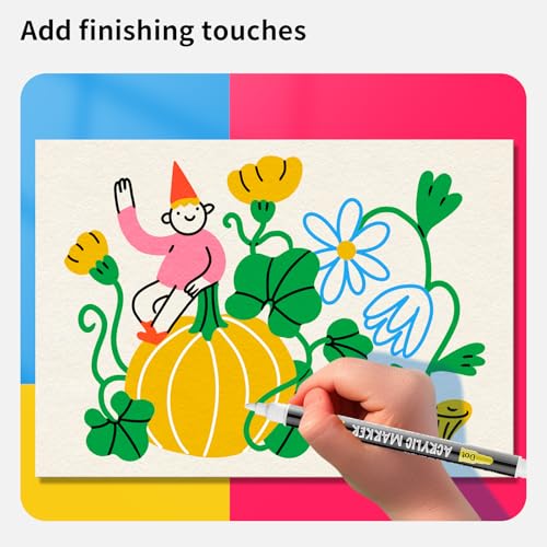6 White and Black Acrylic Paint Pens Markers, Dual Tip (Fine 1mm + Dot 5mm), Acrylic Permanent Marker for Rock Painting Fabric Canvas Glass Wood Leather Ceramic Paper DIY, Ideal for Kids and Adults - color: 3 White & 3 Black | Fine + Dot
