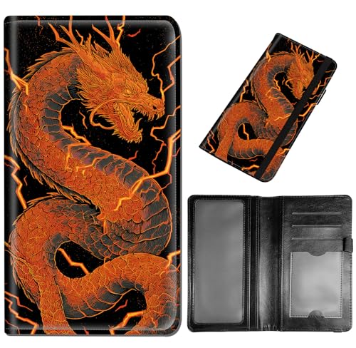 DEGDFSGR Checkbook Cover PU Leather Checkbook Covers for Women for Duplicate Checks, Check Book Covers with RFID Blocking Function for Personal Checkbook, Chinese Lightning Dragon - color: Chinese Lightning Dragon