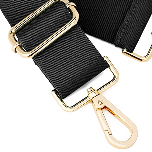 Wide Shoulder Strap (Solid),Adjustable Replacement Belt Crossbody Canvas Bag Handbag - color: Black