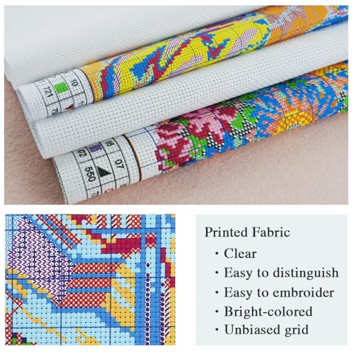 Leczany Cross Stitch Kits 11CT Stamped Full Range of Embroidery Starter Kit for Beginners pre-Printed Canvas Pattern | Wolves Drink Water 14.2×16.5 inches - color: 11CT Stamped kits,Wolves Drink Water 14.2×16.5 inches