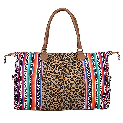 Weekender Bag Duffle Bag For Women Large Travel Tote Bag Overnight Weekend Bags With Shoulder Strap Cow Leopard Atzec… - color: Serape Leopard