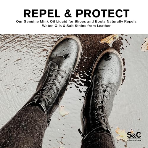 Stone and Clark Mink Oil for Leather Boot - Leather Conditioner & Protector for Boot, Belt, Saddle, Baseball Glove & Purse - style: Oil