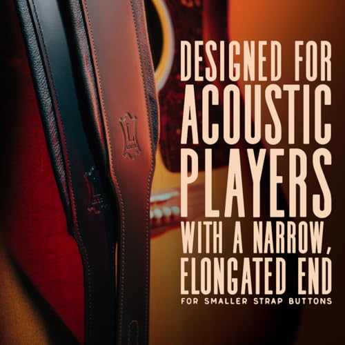 Levy's Amped Leather Series Acoustic Guitar Strap - Black