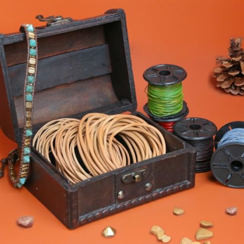 The Beadsmith Leather Cord – Copper, Gold & Silver Metallic Mix – 1mm Diameter – 24 Feet Per Card – Indian Thong for Braiding, Beading, Necklaces, Fine Lacing, Hair Accessories & DIY Jewelry Making - size: 1mm, style: Copper, Gold & Silver Metallic – 24 F