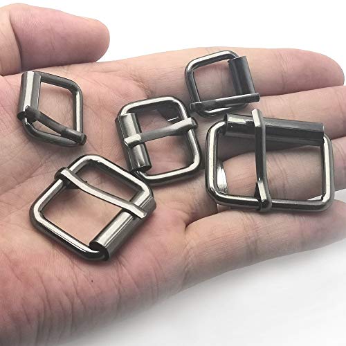 Assorted Multi-Purpose Metal Roller Buckles Belts Hardware Pin Buckle for Bags Leather Belt - color: Gun Black, Assorted Inches