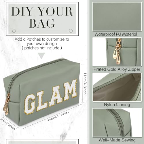 Sanwuta 9 Pcs Makeup Bags Bulk Toiletry Case,Dark Green - color: Dark Green