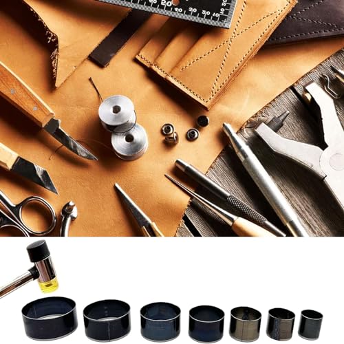 7 Pcs Leather Hole Punch Set, Round Hole Punch Tool, Leather Craft - style: 7 PCS