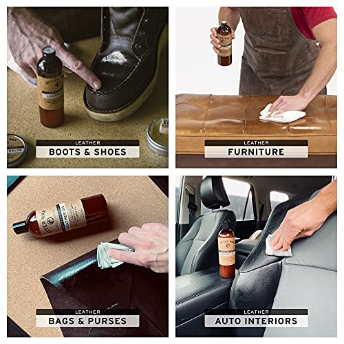 Otter Wax Leather Cleaner & Conditioner | All-Natural Conditioning Oil for Boots, Furniture Auto Seats Jackets Shoes & Bags - size: 5 Fl Oz