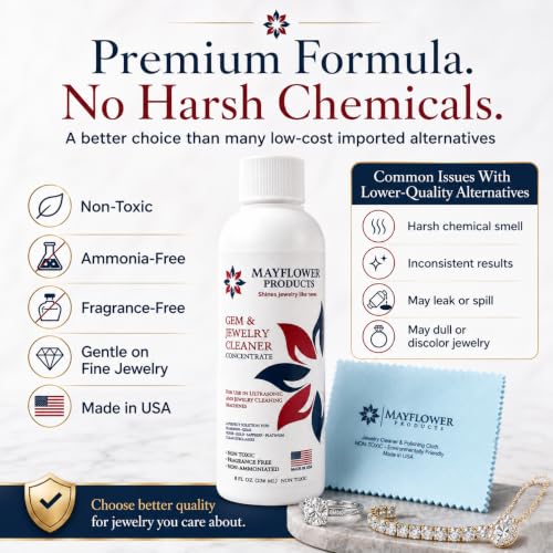 Mayflower Premium Jewelry Cleaning Cloth Made in USA. Sterling Silver Polishing Cloth for Gold Platinum & Diamonds. Removes Tarnish, Restores Shine. Reusable Non Toxic Professional Cleaner (Dark Blue) - color: Dark Blue