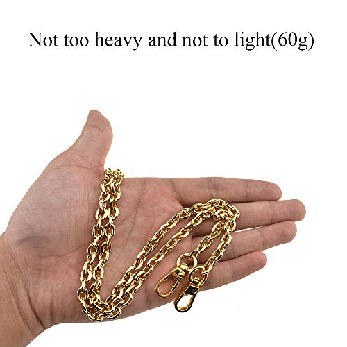 HAHIYO Mini Pochette Purse Chain Strap Thin Wide 6mm for LV Length 23.6 inches Thick 2mm Shiny Yellow Gold for Shoulder Cross Body Sling Handbag Wallet Clutch Comfortable Flat Metal Strap 1 Pack - size: YellowGold 23.6 Inches Length