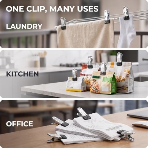 10Pcs ‎Black Leather Craft Sewing Knitting Clips Home Office Supply Stainless Steel Leather Securing Clip Holder No Trace Clip, Craft Supplies