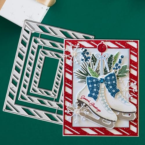 Metal Cutting Die for Scrapbooking - Cut Stencils for DIY Scrapbook Photo Album Decorative Paper Card, Card Making Supplies & Crafting Die Cut (Three Squares 5.5 x 4.3 in) - color: Three Squares 5.5 x 4.3 in