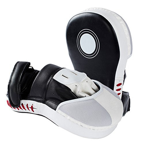 Aoneky PU Leather Curved Punching Mitts - Target Focus Training Hand Pads for Boxing, Karate, MMA, Muay Thai, Kickboxing, Dojo, UFC, Martial Arts, 1 Pair