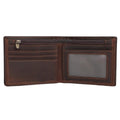 Men's RFID Blocking Wallet Cowboy Genuine Natural Crazy Horse Leather Bifold Wallet for Men With Zipper (Dark Brown) - color: Dark Brown