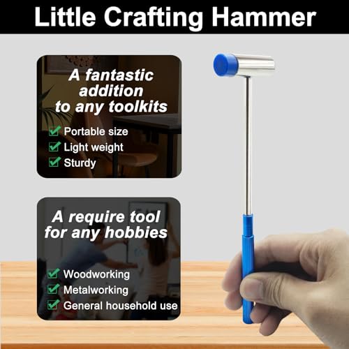 Lightweight Small Hammer for Toy Building Projects, Plastic Head and Metal Head, Small Size Craft Hammer for for Ladies and Children, Jewelry, Watch, Tuning, Woodworking, DIY, Leather | Two Heads, Small Size Craft Hammer for Jewelry, Watch Band, Tuning, W