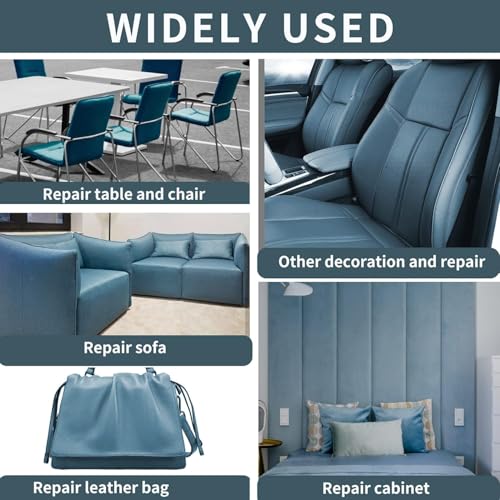 Leather Repair Patches, Self Adhesive Vinyl for Couches Furniture - color: Blue, size: 17X79 inch