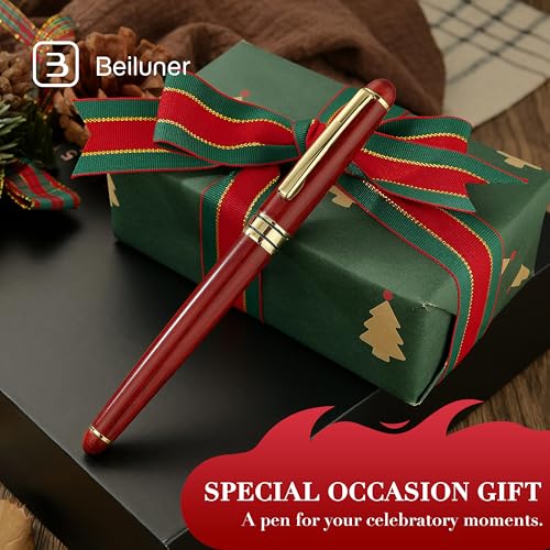 BEILUNER Luxury Wood Ballpoint Pen Writing Set,Rosewood-Elegant Fancy Nice Gift Pen Set for Signature Executive Business Office Fancy Nice Supplies - Christmas Gift Boxed with Extra Refills (Black) - color: Redwood