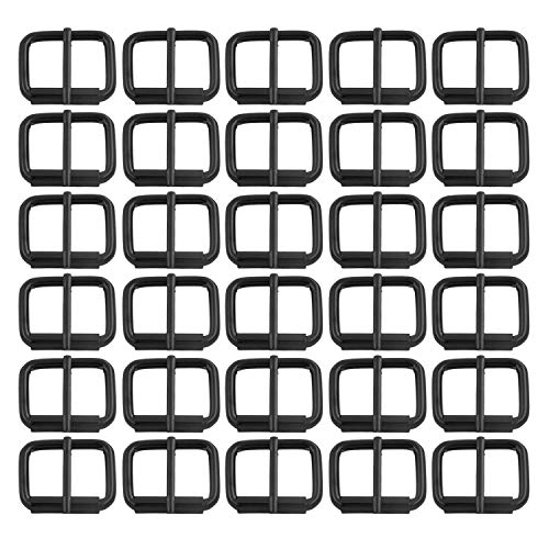 BIKICOCO Roller Buckle, 1'' x 3/4'' Heel Rolling Bar Buckles for Bags Leather Webbing Straps, Black - Pack of 30 - color: Black X 30 Pcs