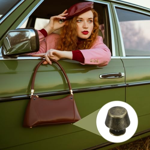 PATIKIL 12mm Screw Back Rivets Stud, 25 Sets Purse Handbag Feet Round Flat Nailhead Flat Head Stud Rivet Spike Leathercraft for DIY Leather Luggage Collar Belt Shoes, Bronze Tone - color: Bronze Tone, size: 12mm