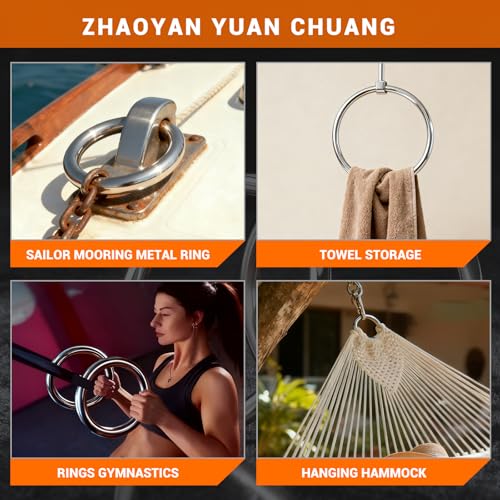 1.57 inch Metal O Rings,Stainless Steel Round Ring Buckles 5/32" Wire Diameter,metal rings for crafts,Solid Welded Loop(32, ID5/32*D1.57(40mm)) - size: ID5/32"*D1.57"(40mm)