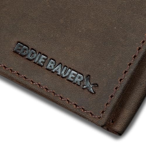 Eddie Bauer Men Signature Trifold Wallet - color: Embossed Leather - Tan