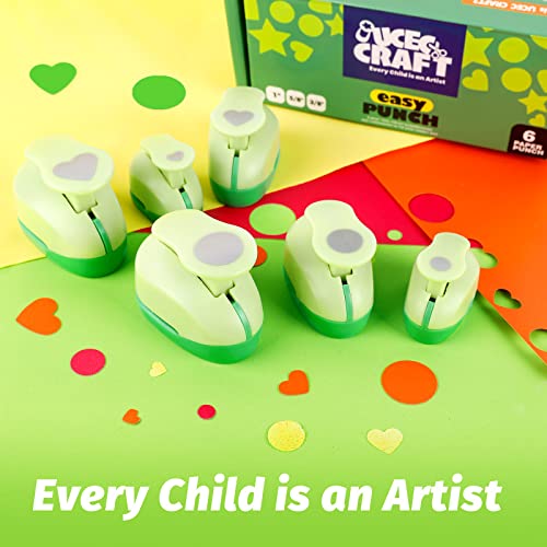 Circle Hole Punch Paper Punches for Crafting 3/8+5/8+1 Inch Circle Punches | Heart Hole Punch, Shape Puncher Cutter for Paper Crafts Scrapbooking, 6Pcs - style: 6 Diffrent Size Circle and Heart