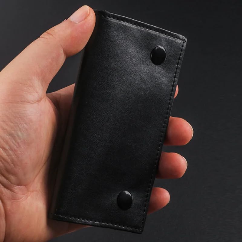 ARFUKA Retro PU Leather Tobacco Pouch Multi-Functional Cigarette, Smoking Paper & Rolling Tool Storage Bag with Secure Zipper Compact Travel Smoke Case for Smokers & Collectors Black